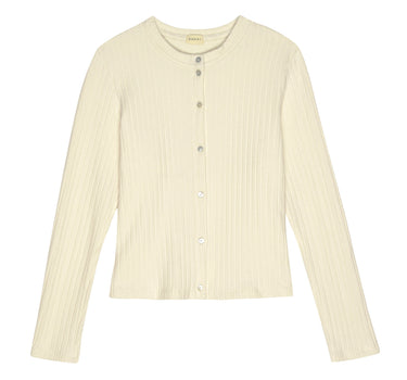 The Sweater Rib Cardi- Cream