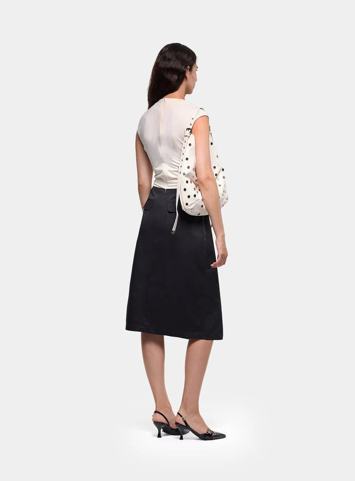 Selene Black & Ecru Midi Dress L Selene Black & Ecru Midi Dress L