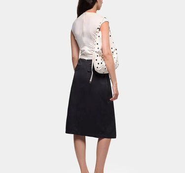 SELENE BLACK & ECRU MIDI DRESS
