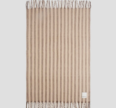 Wool Stripe Throw- Burnt Unber Stripe