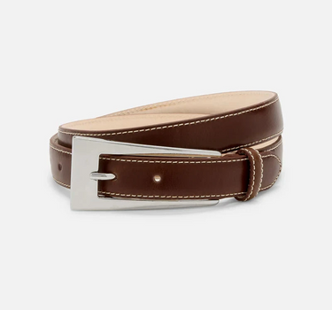 No. 10 Belt- TOBACCO LEATHER & SILVER