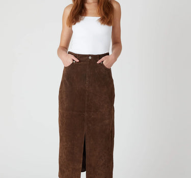 Suede Midi Skirt