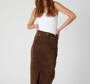 Suede Midi Skirt