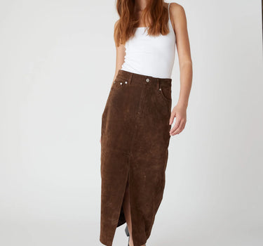 Suede Midi Skirt