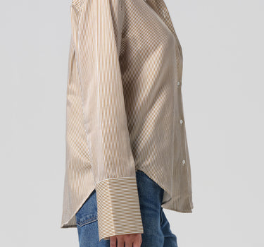 Camilia Shirt in Bronze Stripe