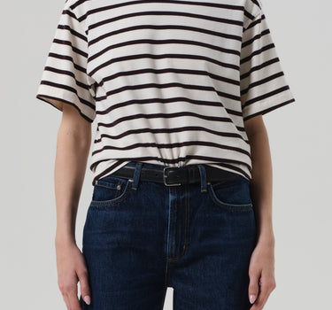 Goldie Tee in Chocolate Stripe