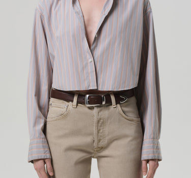 Ana Cropped Shirt in Noble Stripe