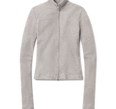 Zip Cardigan in Heather Grey