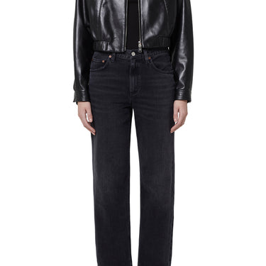 Essie Recycled Leather Cropped Jacket in Black