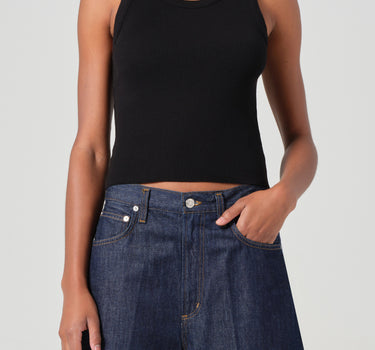 Shrunken Poppy Tank in Black