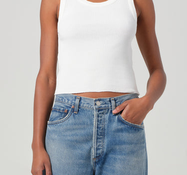Shrunken Poppy Tank in White