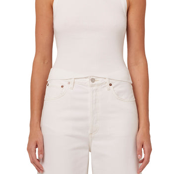 Shrunken Poppy Tank in White