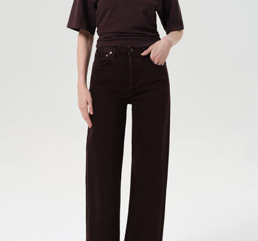 Ren Jean: High Rise Wide Leg in Sloe Berry
