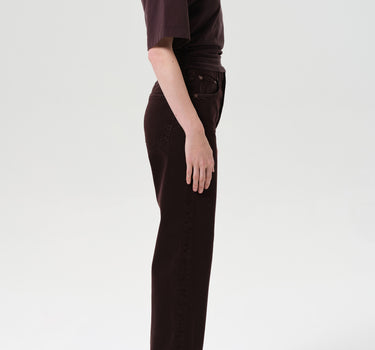 Ren Jean: High Rise Wide Leg in Sloe Berry