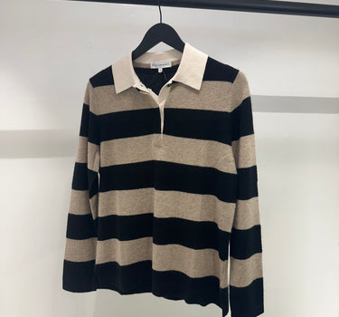 CASHMERE RUGBY STRIPE POLO