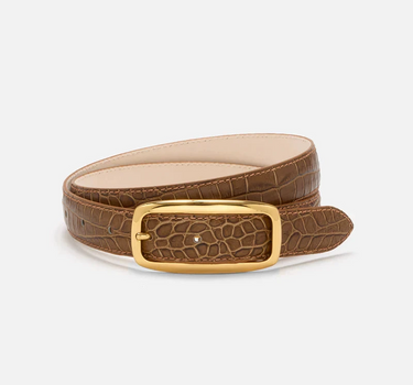 No. 19 Belt- TUSCAN CROC & GOLD