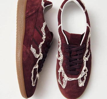 TB.490 CROCHET BURGUNDY LEATHER SNEAKERS