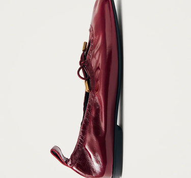 ROSALIND BURGUNDY PATENT LEATHER BALLET FLATS