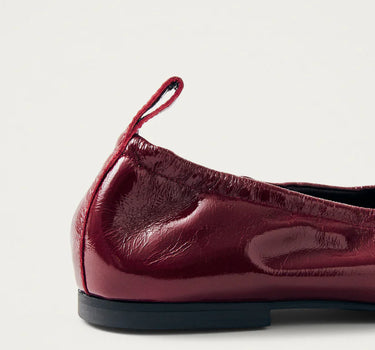 ROSALIND BURGUNDY PATENT LEATHER BALLET FLATS
