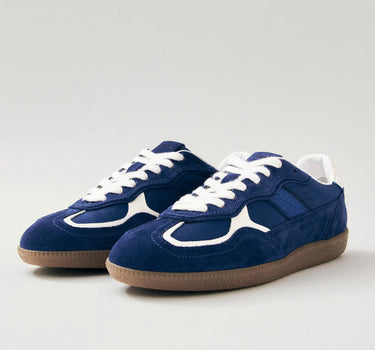 TB.490 RIFE SHEEN BLUE LEATHER SNEAKERS