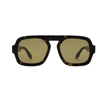 Jane in Dark Brown Tortoise Olive Green Lens
