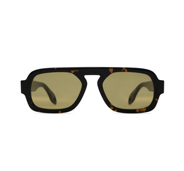Jane Mini in Dark Brown Tortoise Olive Green Lens