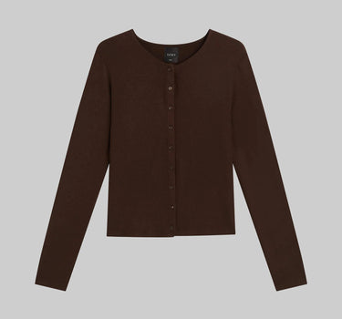 LAUREN CLASSIC CARDIGAN- CHOCOLATE