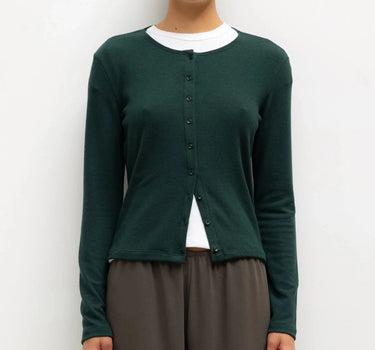 LAUREN CLASSIC CARDIGAN- EMERALD