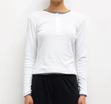 Pointelle Long Sleeve Henley