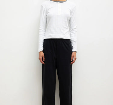 Pointelle Long Sleeve Henley