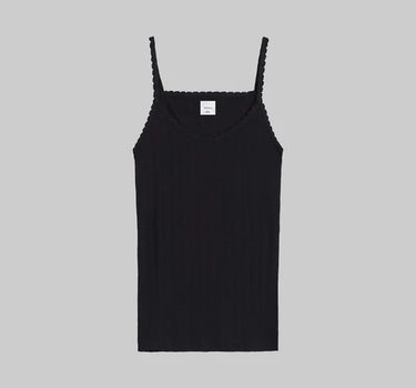 Pointelle Tank - Black