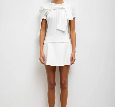 Pointelle Slim Fit Tee - White