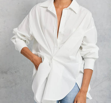 Diana Wrap Shirt in Poplin - White