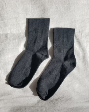 Sneaker Socks- HEATHER BLACK
