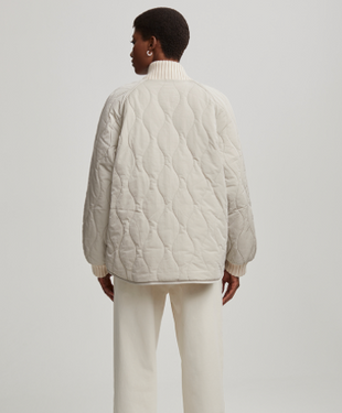 reno reversible quilt jacket- BONE
