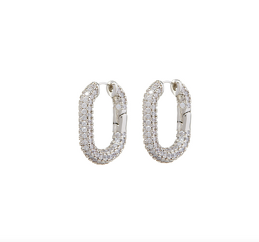 XL Pave Chain Link Hoops