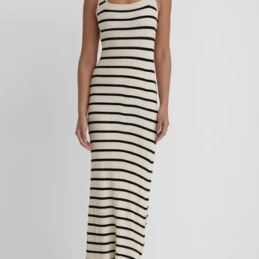 STRIPED KNITTED MIDAXI DRESS- THEA