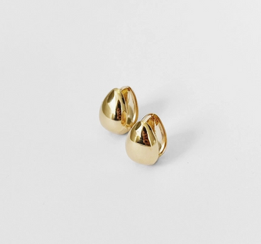 Almond Huggie Hoops- Gold Vermeil