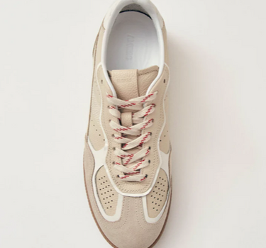 Rife Grain Cream Leather Sneakers