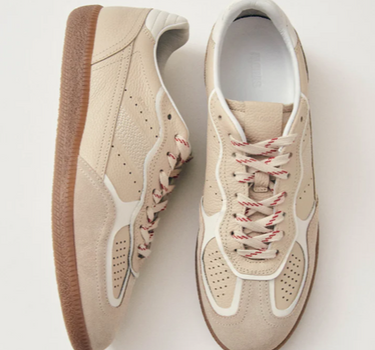 Rife Grain Cream Leather Sneakers