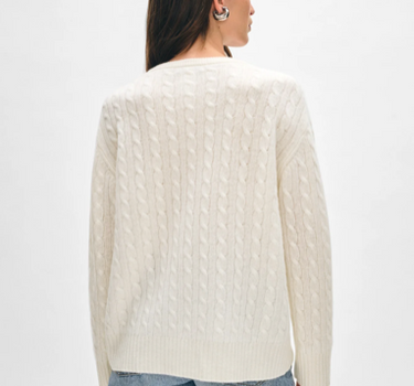 Cashmere Cable Knit V Neck