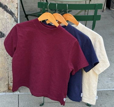 Sunset Mock Neck Tee- Cabernet