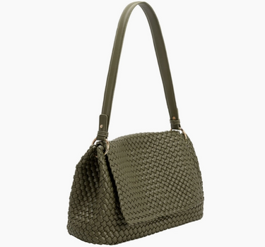 Natalia Olive Recycled Vegan Shoulder Bag