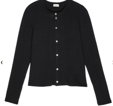 THE SWEATER RIB CARDI- BLACK