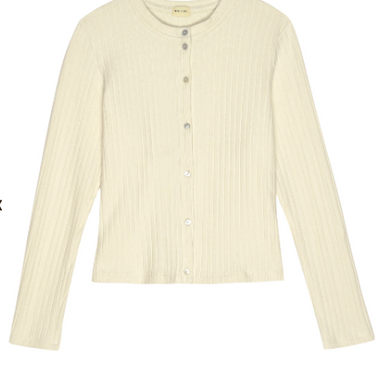 THE SWEATER RIB CARDI- CREAM