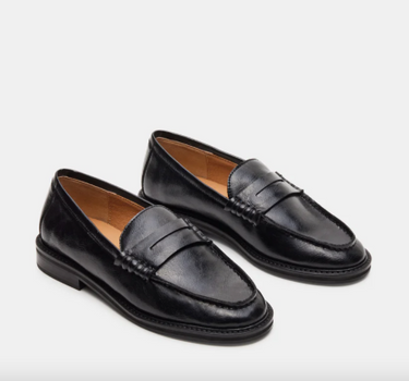 MADISON BLACK LEATHER LOAFER