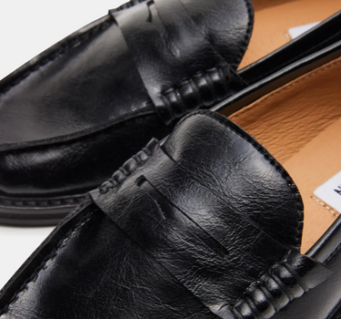 MADISON BLACK LEATHER LOAFER