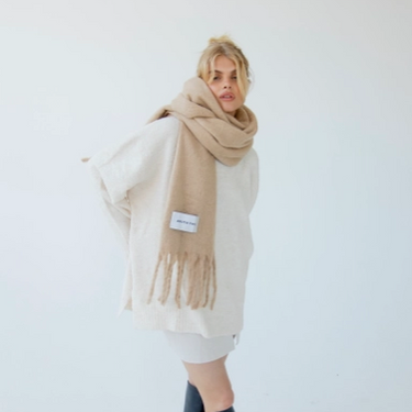 The Reykjavik Scarf - 100% Recycled - Pinecone Beige