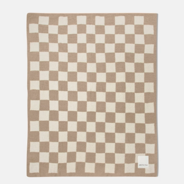 The Teddy Throw - 100% Recycled - Beige Check