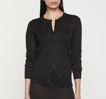 Lamé Cardigan- Black